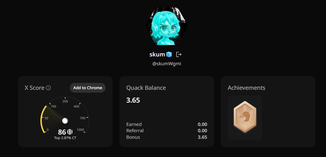 Joined <a href="/wallchain_xyz/">Wallchain Quacks</a> today for some quacking. 

Still figuring out how it all works  

Day 1 begins.