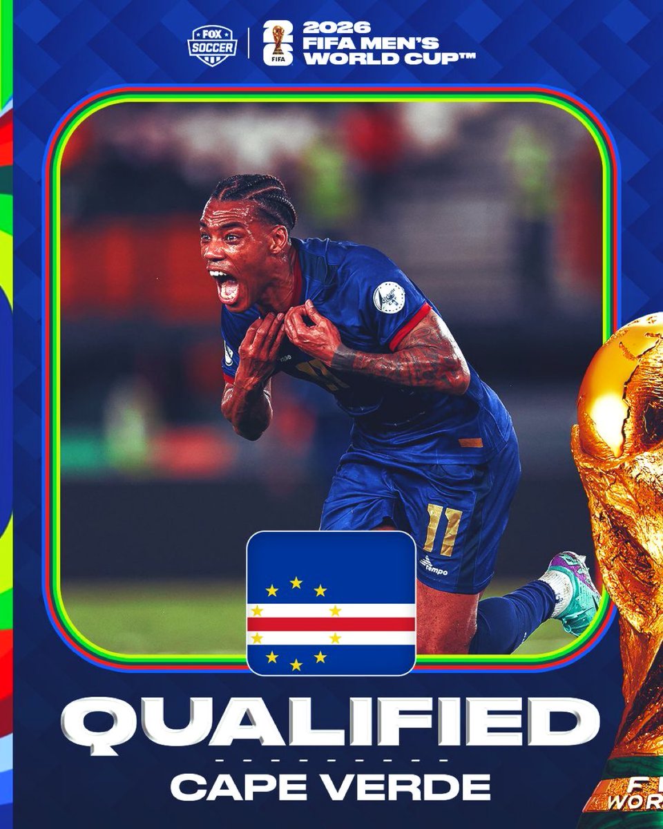 Cape Verde made history by qualifying for the 2026 FIFA World Cup for the first time, becoming the second smallest nation ever to do so. 🇨🇻