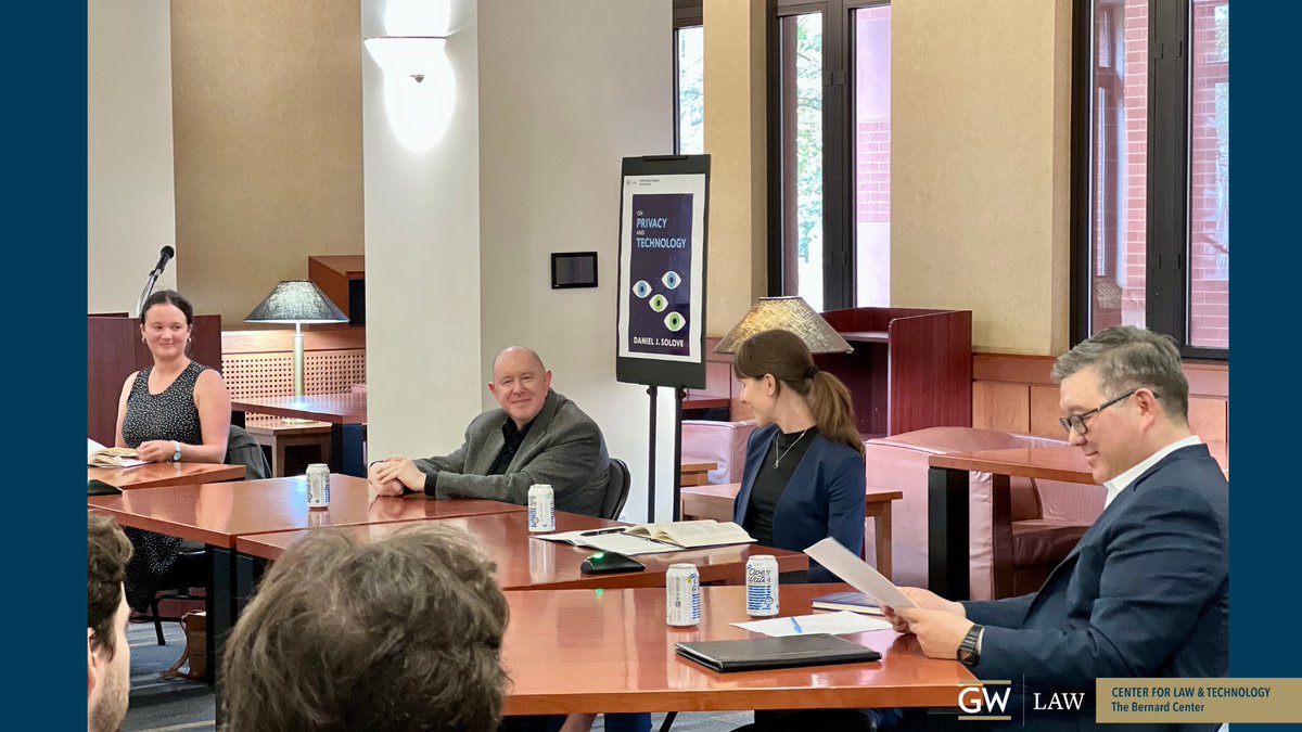 A full room joined Professors <a href="/DanielSolove/">Daniel J. Solove</a>, Alicia Solow-Niederman (<a href="/gwlaw/">GW Law</a>), <a href="/MargotKaminski/">Margot Kaminski</a> &amp; Paul Ohm (<a href="/GeorgetownLaw/">Georgetown Law</a>) to reflect on privacy in the age of AI.
Can law keep pace with tech? Can it create the right incentives?
Books were signed. Ideas will carry forward.