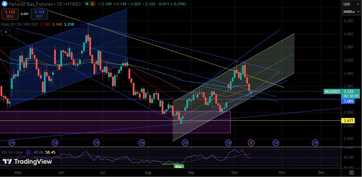 TheCommTrader's tweet photo. #NatGas I think this might have hit the bottom. Lots of support trendlines in that area as well as the rising channel support. We will see if it breaks in the next few days? https://t.co/cFWj7rmbVk