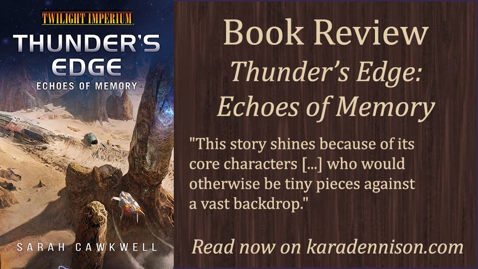 RubyCosmos's tweet image. THUNDER'S EDGE: ECHOES OF MEMORY is the latest #TwilightImperium tie-in from @AconyteBooks . Check out my blog to read a review!
karadennison.blogspot.com/2025/10/book-r…
#bookreviews