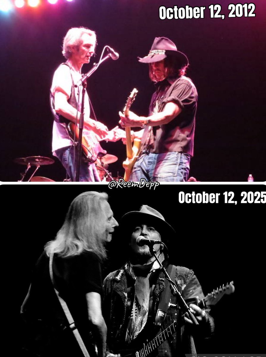 History repeating beautifully 🎼 Johnny Depp performing at Patti Smith concert on the very same day, October 12, both in 2012 and 2025.