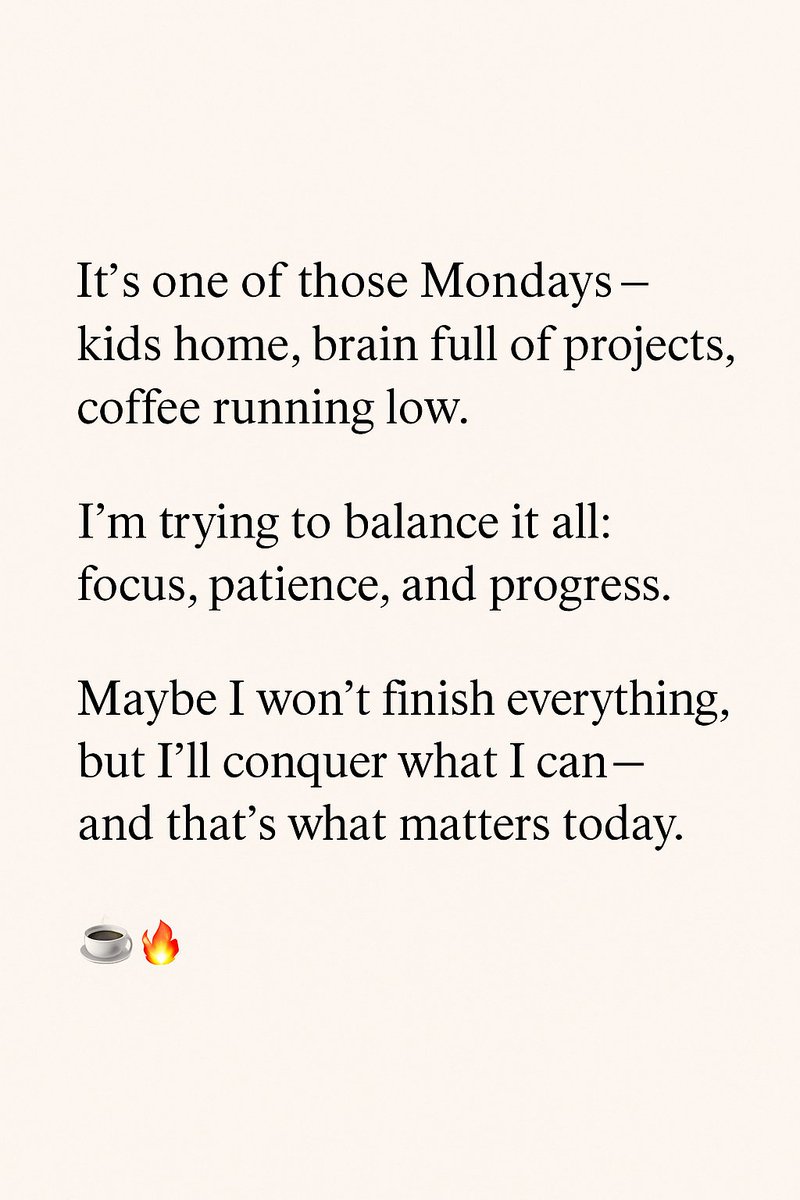 MakeupNMomma's tweet photo. Just out here balancing chaos and caffeine like it’s a sport. ☕🔥
#MondayMood #ParentLife #BalancingAct #ChaosAndCoffee #RelatableAF https://t.co/fk1Gnasj23