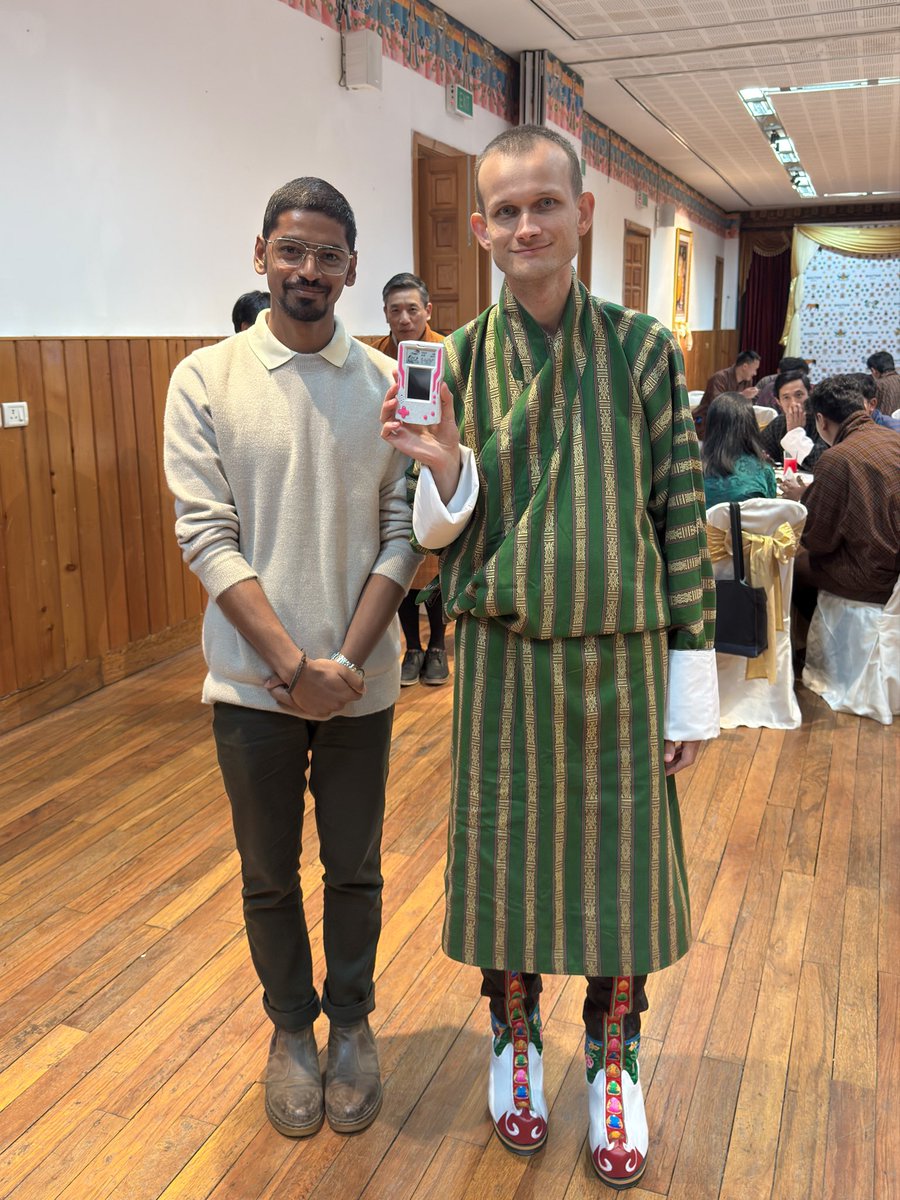 An honour to be part of the meet and greet session with <a href="/VitalikButerin/">vitalik.eth</a>, co-founder of <a href="/ethereum/">Ethereum</a>.

In his hand, it’s the <a href="/ucritair/">uCritter</a> Personal Air Quality Monitor, but it does a lot more than what the device name says.

Quite grateful that we get to have this kind of privilege 😇