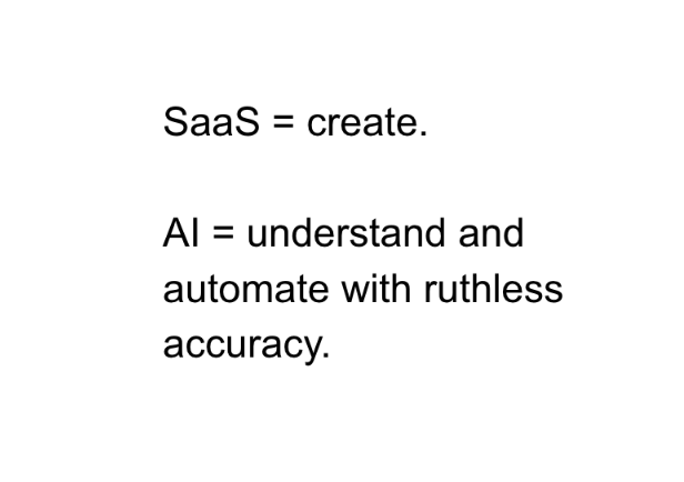 Chatting with a founder friend recently and this came up:

Building AI is not the same as building software.

With SaaS, you often uncover new pain points and design new processes. With AI, the pain points already exist, they’re the manual workflows people do every day.

The