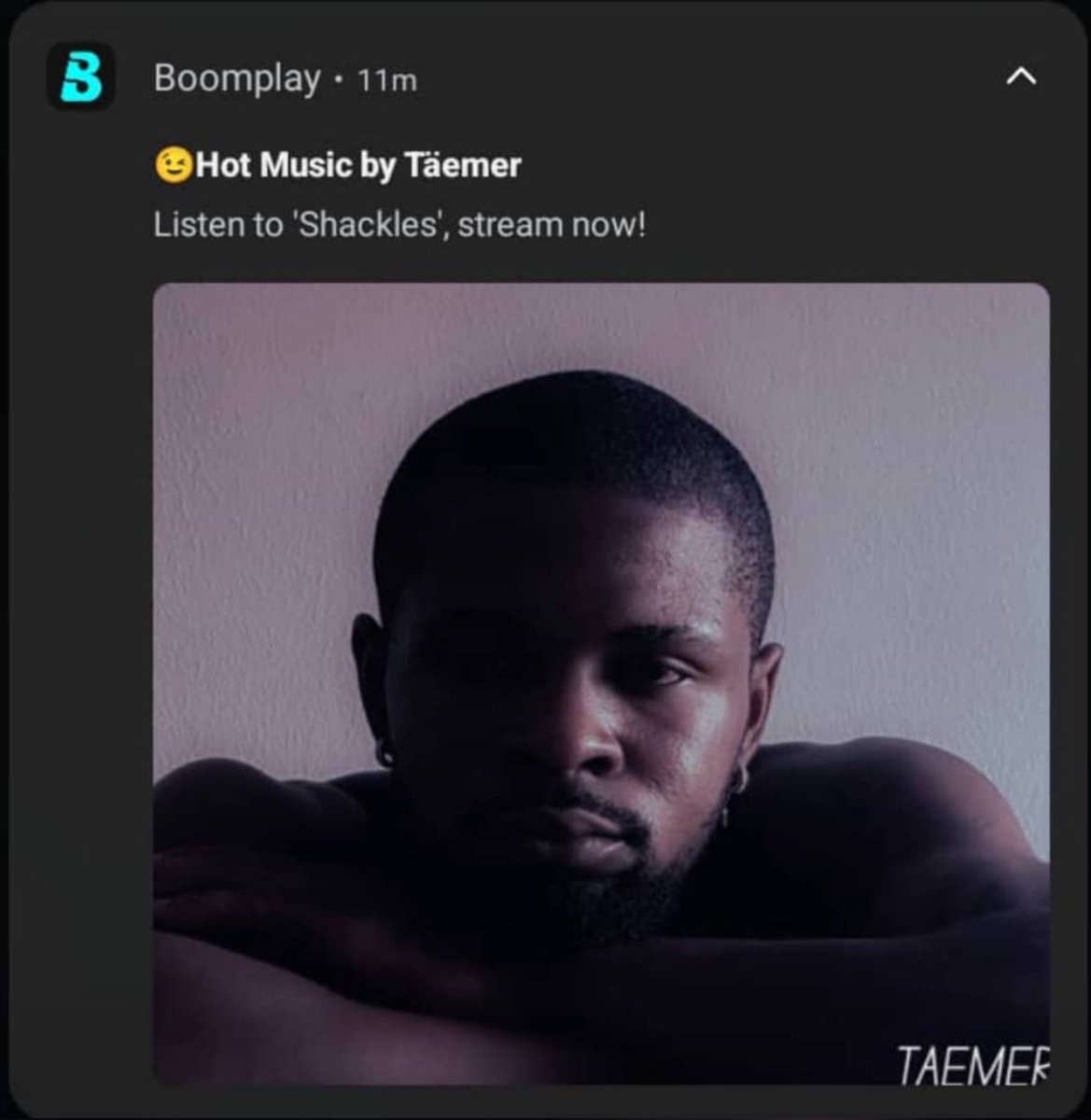 Vickyndu2's tweet photo. Shackles by Taemer is now Boomplay https://t.co/Va6foi5ip5