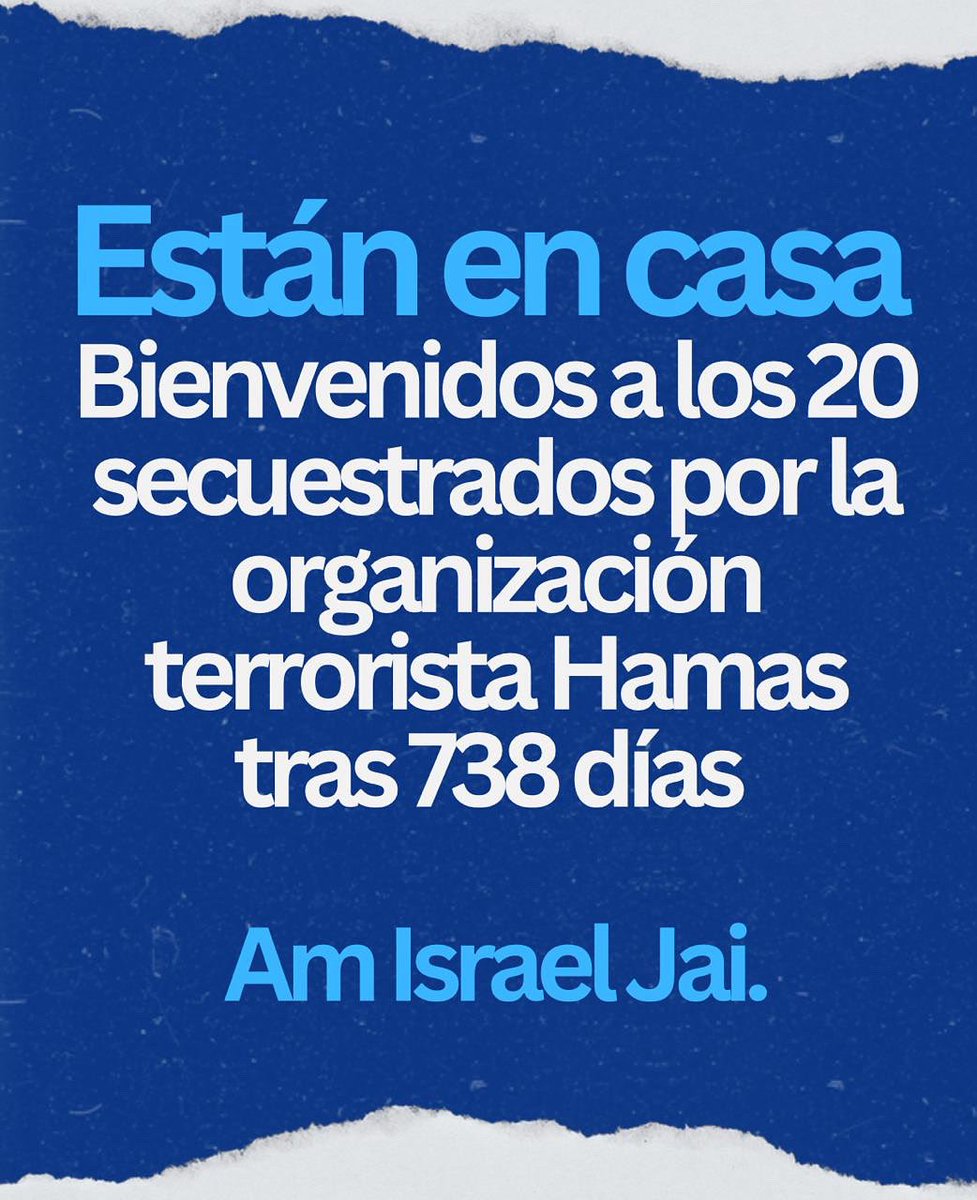 Algo de consuelo: 20 secuestrados regresaron con vida a sus hogares en Israel, mientras 28 cuerpos esperan ser repatriados.

Se cierra una pesadilla, pero nuestro compromiso sigue firme con la vida, la libertad, el Estado de Israel y la defensa del Pueblo Judío.

#AmIsraelJai 🇮🇱