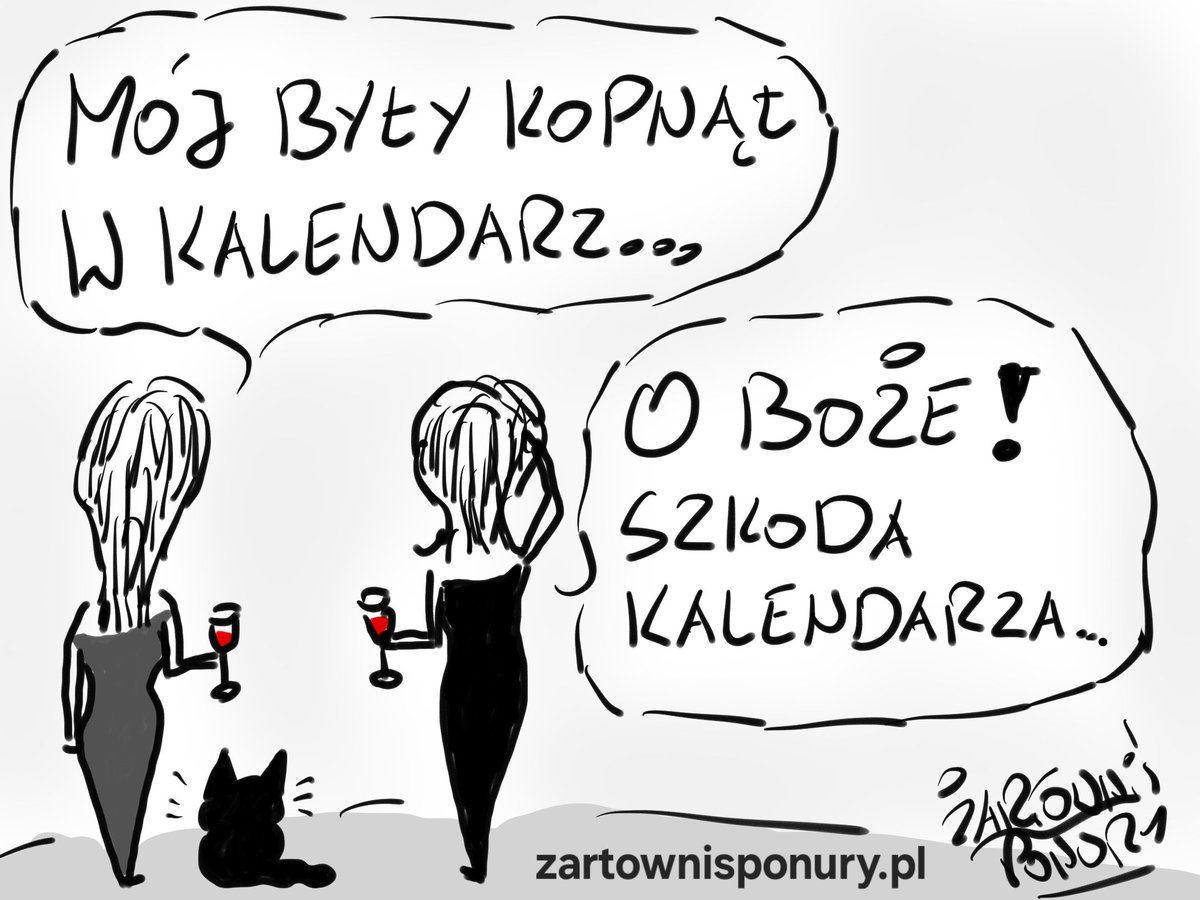 Uprzejmie przypominam, że nadal zbieram zamówienia na kalendarz w który niewypada kopać. 😌 Więc jeśli ktoś chciałbym mieć to polecam, bo też nie wiem jak później będzie z jego dostępnością. 😌 zartownisponury.pl/home/kalendarz…