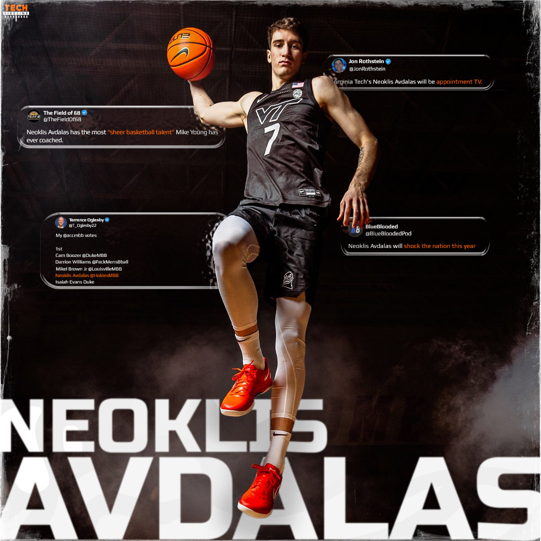TechSideline's tweet image. The hype continues to build around #Hokies star Neoklis Avdalas.
📸 - Virginia Tech Athletics