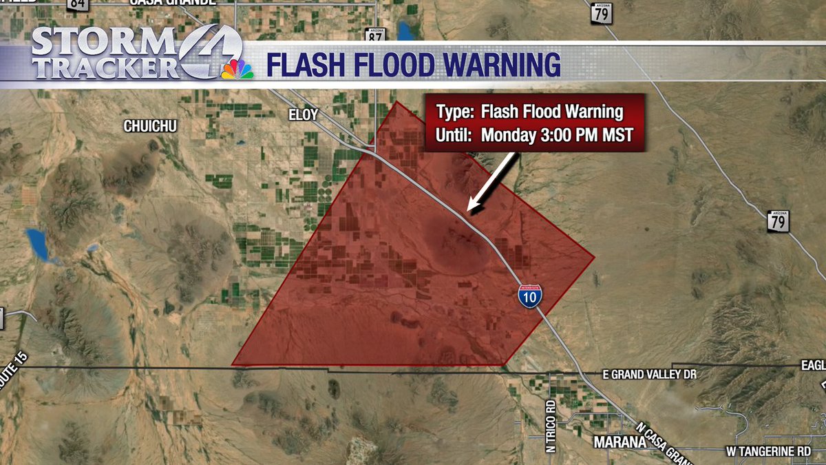 STORMTRACKER 4 Weather: Flash Flood Warning is in effect for Pinal County until 10/13 3:00PM. Remember to TURN AROUND, DON'T DROWN! #StormTracker4 #azwx #news4Tucson #kvoa