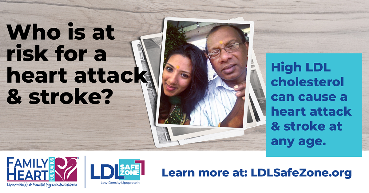 Early LDL-C lowering saves lives. Aditi’s family shows why: inherited high cholesterol led to her father’s heart attack (59) and her own stroke (27). Help your patients get — and stay — in the #LDLSafeZone with resources at LDLSafeZone.org. #KnowLDL #KnowFH #CardioTwitter