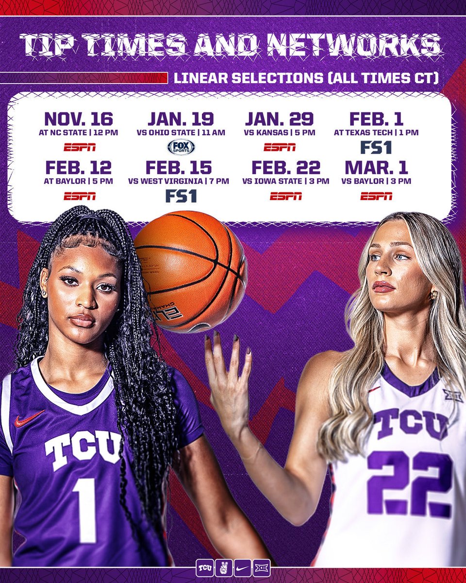 All 👀 on us 

We’ll hit the big screen a program record eight times during the regular season!