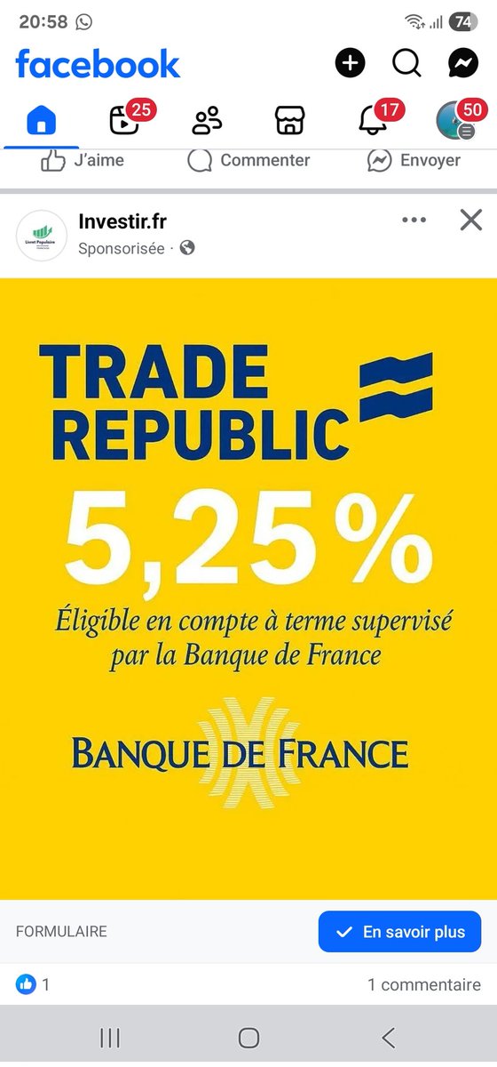 TechRating's tweet image. Alerte arnaque ! @TraderepublicFR @InvestirFr @banquedefrance personne n’a été oublié !
Encore un contenu sponsorisé pour un faux placement sur @facebook #casuffit