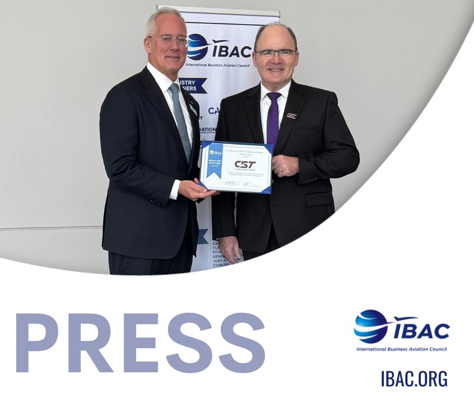 IBACBizAv1's tweet image. IBAC Welcomes CST Flight Services as New Industry Partner - Expanding Focus on Mexico and Caribbean (photo Kurt Edwards IBAC &amp;amp; Rick Gardner CST Flight Services. ibac.org/posts/ibac-wel… #bizav #nbaa2025
