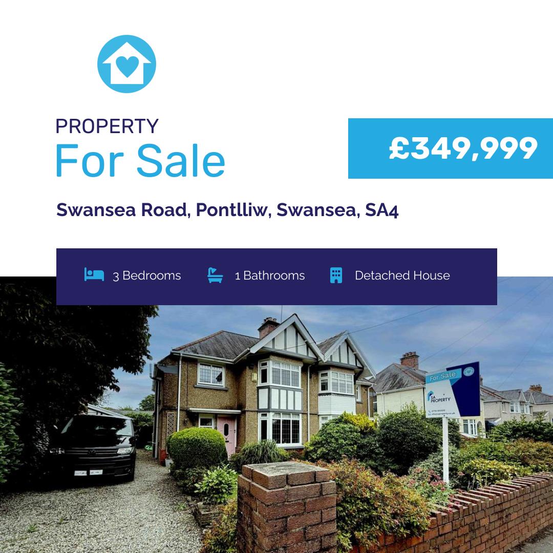 New Property For Sale
Swansea Road, Pontlliw, Swansea, SA4
For Sale 3 Bed Detached House Offers over £349,999

🏡 Beautifully presented 3-bedroom family home  
🛋️ Generous living space with three reception rooms  
🍽️ Stylish kitchen/diner...