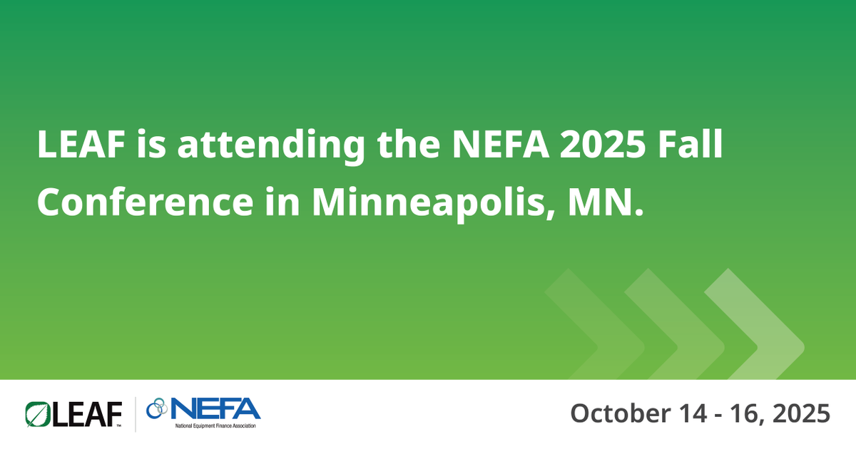 LEAFCommercial's tweet photo. Tomorrow, we’re kicking off the #NEFA2025 Fall Conference in Minneapolis! We’re looking forward to connecting with other #EquipmentFinance leaders and participating in some great sessions to help us serve our customers and partners even better.

#FromSeedToSuccess https://t.co/kWEGXhL1KQ
