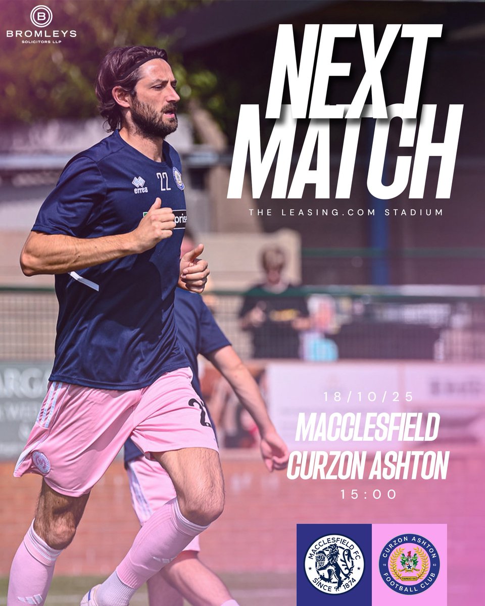 🔜 <a href="/thesilkmen/">Macclesfield FC (C)</a> 

🏆 <a href="/NL_Enterprise/">Enterprise National League</a> North 
🏟️ Leasing.com Stadium
📅 Saturday 18th October 
⏰ 15:00
🎟️ tinyurl.com/mw9xtme2

#UTN | #TheNash