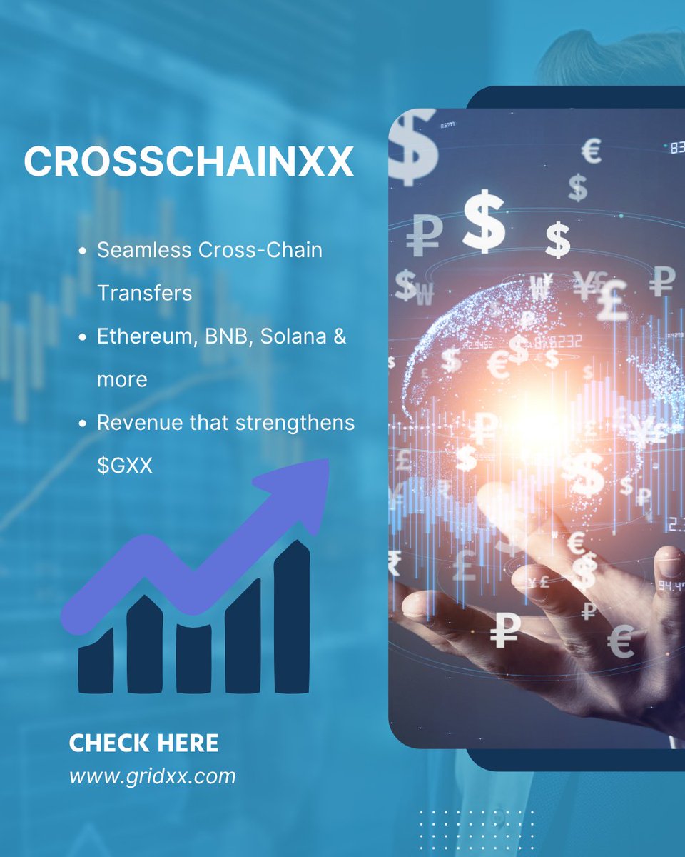 gridxxcom's tweet image. Tired of paying high fees for slow swaps? CrossChainXX makes asset transfers across Ethereum, BNB, Solana &amp;amp; more fast, low-cost, and seamless. Revenue from integrations fuels $GXX buybacks—turning every swap into strength.

#GridXX #CrossChainXX #DeFiInteroperability