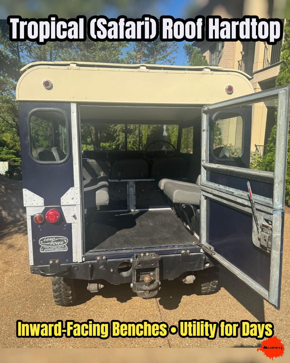 Lucky8OffRoad's tweet photo. 🚨 Today’s Auction Find: 1955 Land Rover 86" Series I—bonnet spare, split screen, safari roof, 4-speed manual; numbers-matching noted.
Patina or refresh? Love, leave it, or both?
#Lucky8OffRoad #SeriesOne #Classic4x4 #CarsAndBids https://t.co/OE3tqcfUJp