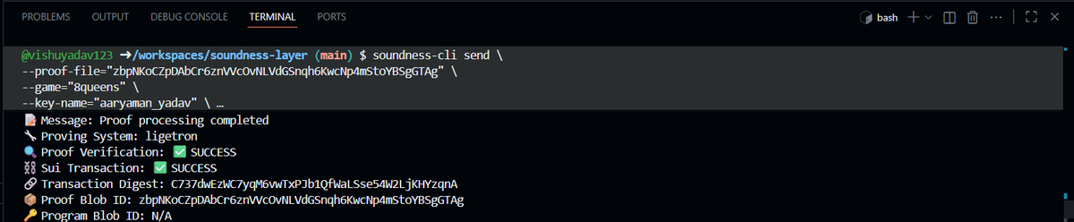 Aaryama57687131's tweet photo. 16 proofs deep and still vibinβ ππ»
Team Echo π out here proving like itβs a lifestyle ππ₯
@SoundnessLabs @TheHubKeeper β yβall keep the magic running β‘π§
#SoundnessCLI #ZKProofs #TeamEcho π https://t.co/1syGN6ZtqB
