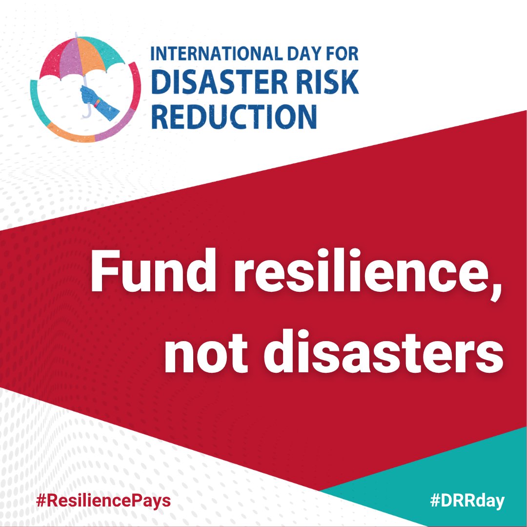 🚨 Cutting Disaster Risk Reduction funding = costlier disasters + deeper crises.

On #DRRDay, <a href="/UNDRR/">UNDRR</a> calls for smarter investments:
💰 Fund resilience now to avoid paying more later.

👉Learn more: iddrr.undrr.org