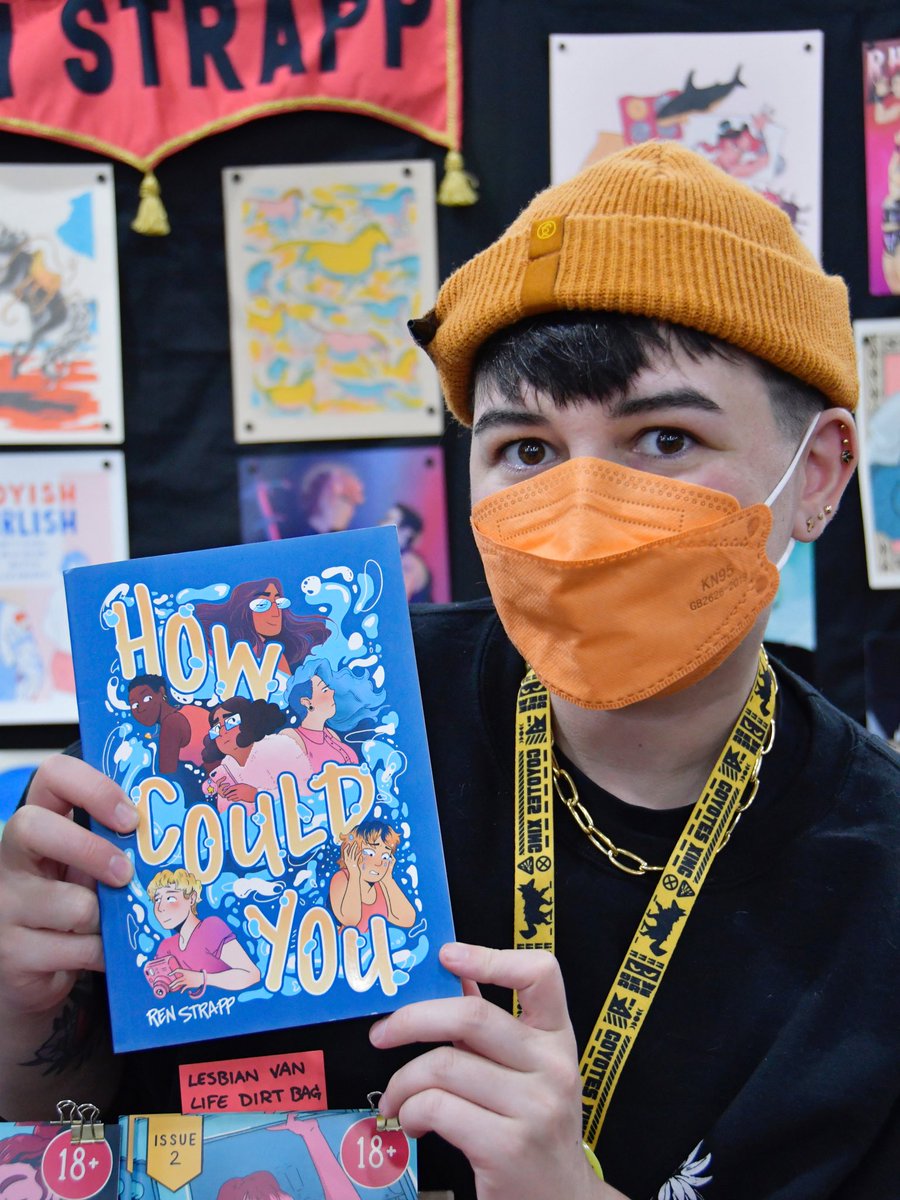 “I  mask because I travel a lot, even before COVID. I also don’t want to bring anything home.” — Behind the KN95 is <a href="/renstrapp/">Ren</a> who writes and illustrates for her graphic romance novels. <a href="/MsJulieSLam/">Julie S. Lam</a> met Strapp at <a href="/NY_Comic_Con/">New York Comic Con</a>, featuring masked heroes for #MaskTogetherAmerica.