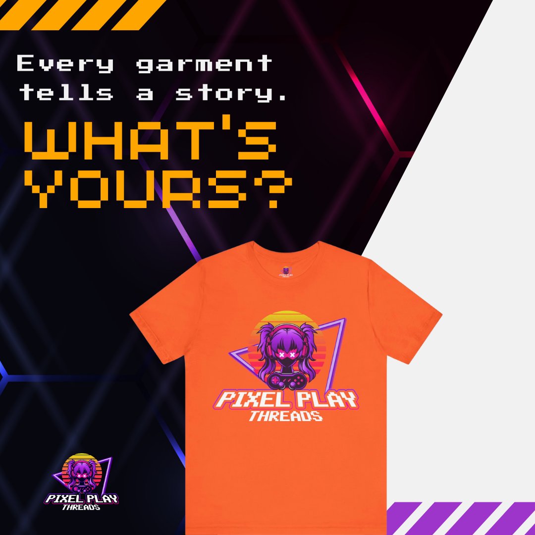 pixelplaythread's tweet image. Level up your wardrobe and let your clothing speak for your dedication to the pixelated universe! What's your story? Wear it loud.
.
.
.
#PixelPlayThreads #GamerStyle #GamingApparel #Retrowave #GamerLife #EsportsFashion #LevelUpYourLook #GeekChi