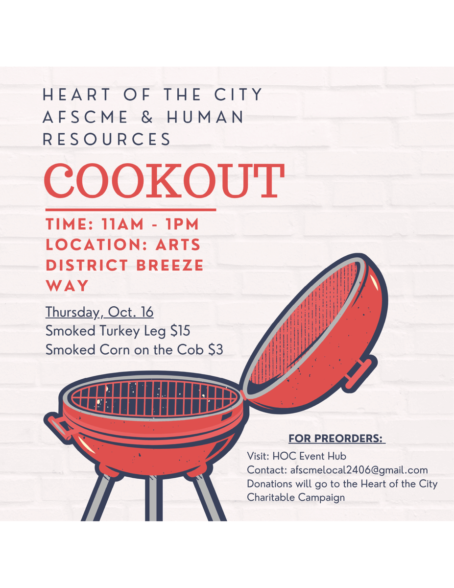 OKCOLF's tweet photo. AFSCME | Heart of the City Turkey Legs Cookout - October 16

Join AFSCME &amp; the Heart of the City for their annual Turkey Leg Cookout on Thursday, October 16. https://t.co/1ZVsMRcFUR