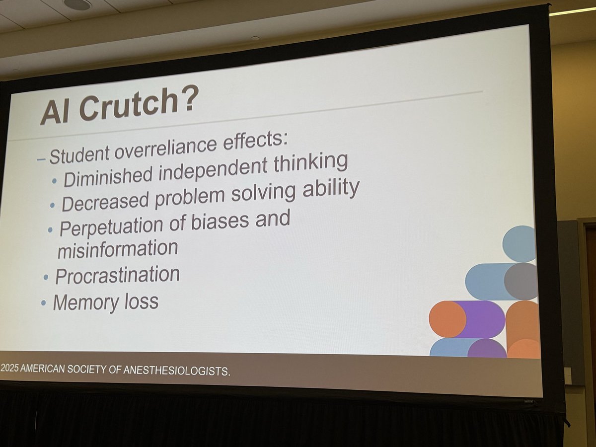 #ANES25 Great session on AI and regional anesthesia <a href="/bowness_james/">James Bowness</a> AI is here to stay and we need to take control of all the possibilities while being wary of the dangers.
<a href="/ASALifeline/">ASA®</a>