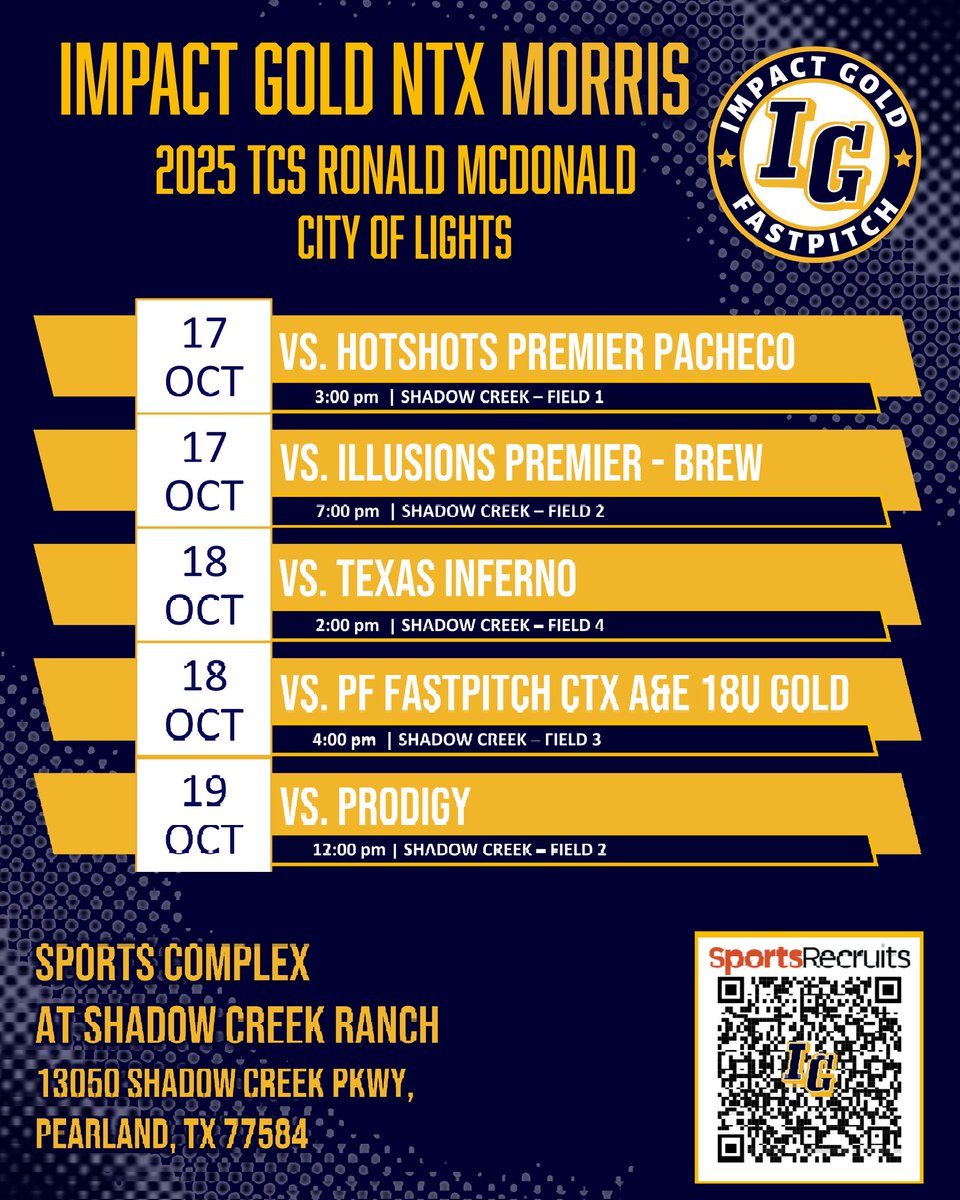 Pearland bound! We'd love to see you at our backstop <a href="/igntxmorris/">Impact Gold NTX Morris 18U</a> <a href="/BraswellSftb/">Braswell Bengal Softball</a> <a href="/LCUSoftball/">LCU Softball</a> <a href="/AngeloStateSB/">Angelo State Softball</a> <a href="/WTAMUSoftball/">Lady Buff Softball</a> <a href="/ACU_Softball/">ACU Softball</a> <a href="/RhodesSoftball/">Rhodes Softball</a> <a href="/Stephens_SB/">Stephens Softball</a> <a href="/BC__Softball/">Bethel College Softball</a> <a href="/MacBulldogsSB/">McPherson Softball🥎</a> <a href="/HPUsoftball/">Howard Payne Softball</a>
