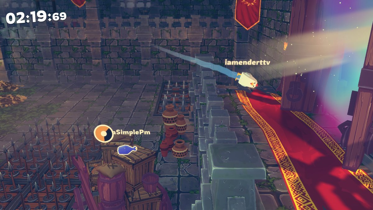 FrowsyF's tweet image. Hey! I’m FrowsyFrog, a #solodevsurvivor working on Bottle Cracks 🍾💥 A physics game where you only need one button to play! You’re a fragile bottle play solo or with (almost) unlimited friends! Getting ready for a public playtest in less than 2 weeks! :D