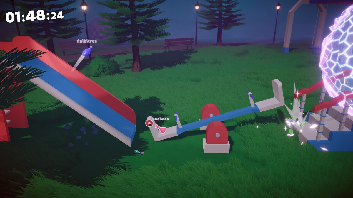 FrowsyF's tweet image. Hey! I’m FrowsyFrog, a #solodevsurvivor working on Bottle Cracks 🍾💥 A physics game where you only need one button to play! You’re a fragile bottle play solo or with (almost) unlimited friends! Getting ready for a public playtest in less than 2 weeks! :D