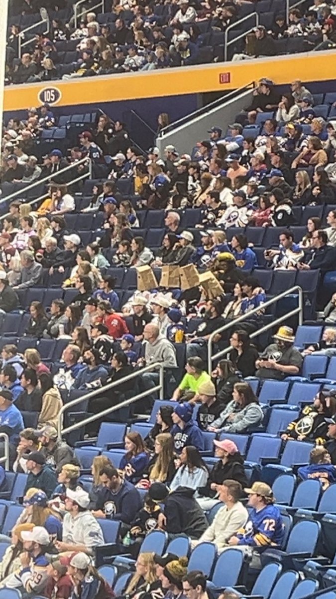 Game 3 of the season and the paper bags have been spotted in Buffalo. #Sabrehood

h/t: <a href="/sabresource1/">sabresource</a>