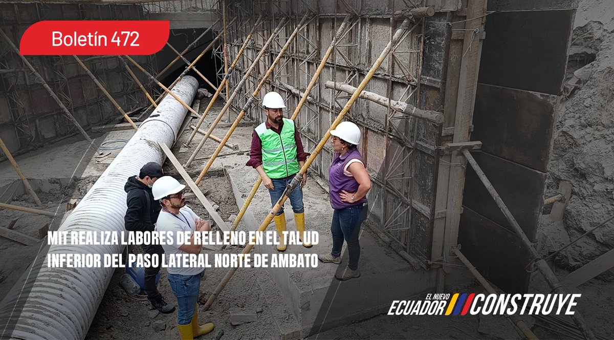 MIT_Ecuador's tweet photo. 📌 🗞️ #Boletín | MIT realiza labores de relleno en el talud inferior del Paso Lateral Norte de Ambato.

Más información 👉 https://t.co/h3RJ4UZW1h

#ElNuevoEcuadorConstruye https://t.co/X9gK7dxuJR