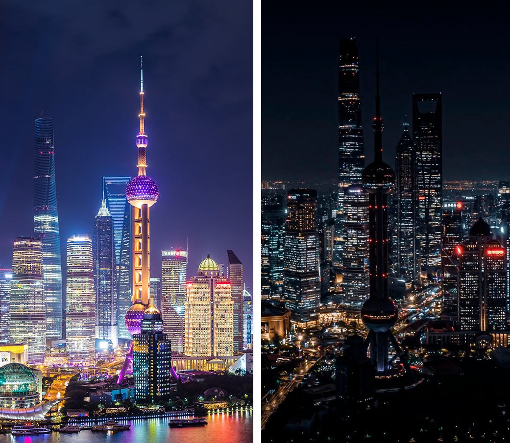 atlanticesque's tweet image. Chinese city before and after America unleashes a platoon of our finest, tweakingest copper wire thieves