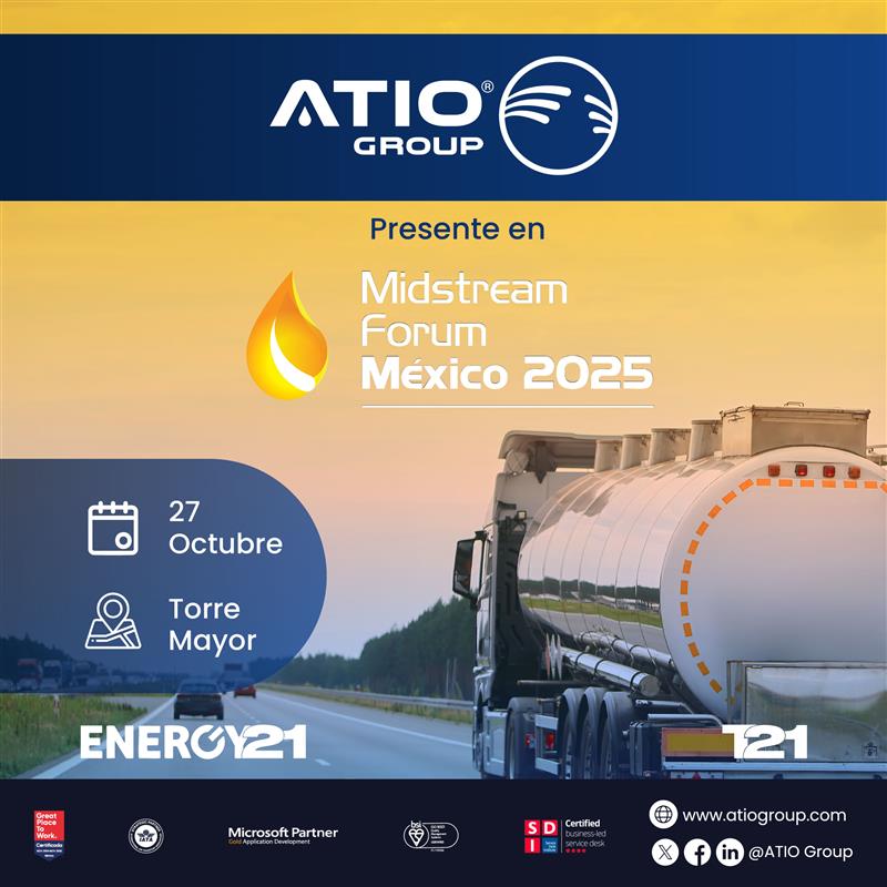 ¡ATIO Group presente en #MidstreamForum2025! ⚡
Este 27 de octubre, nuestro CEO Pablo Gualdi participará en el panel “#Controlvolumétrico y trazabilidad: tecnología y cumplimiento”.
#ATIOGroup #GrupoT21 #Energy21  #SectorEnergético #SaveTheDate #Energía #Innovación #Transportista