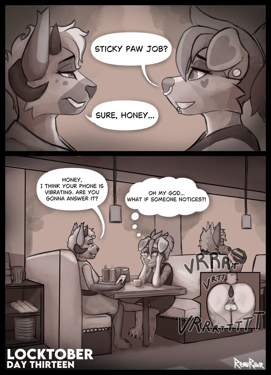 🔒🎃Locktober Day THIRTEEN🎃🔒

BUZZZZZZ.... bzzzzz. I think Honey may be getting a little more than she bargained for. 😰

What would you do if you noticed these two at the diner? 😏