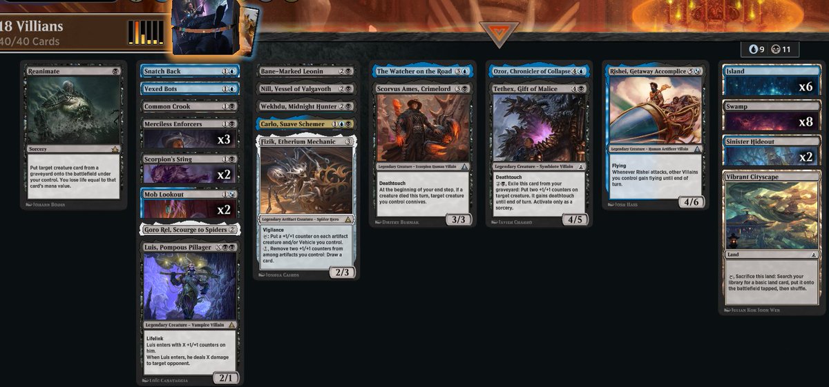 ArstallStream's tweet image. 🏆#9 4-1 18 Villains and a dream #MTGxSpiderMan #mtg #mtgarena #mtga