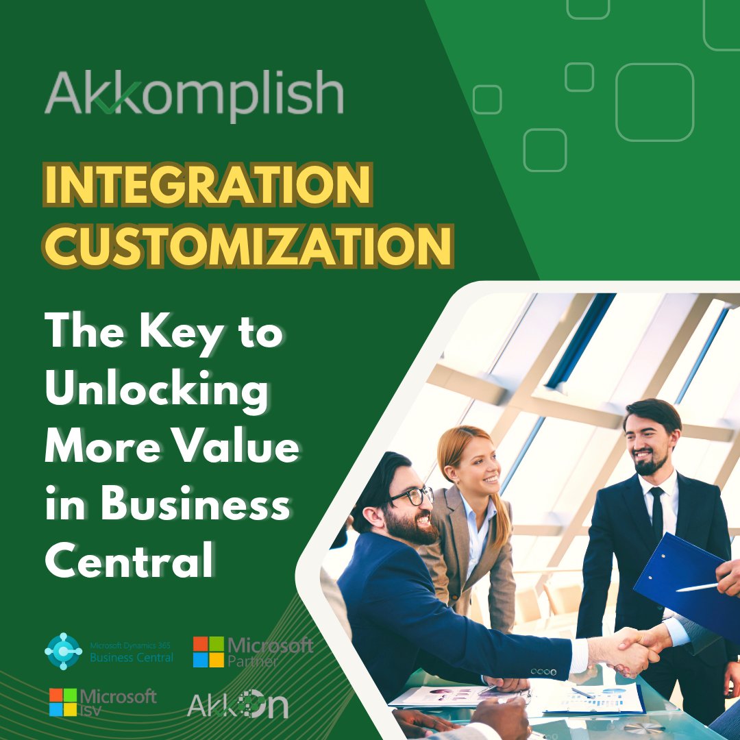 AkkomplishGroup's tweet image. Integration + Customization = Growth 🚀
Akkomplish helps #MicrosoftPartners extend Business Central with seamless integrations (CRM, Power BI, Field Service) & scalable custom modules.
Let’s connect at #SummitNA to collaborate smarter.
#Dynamics365 #PowerPlatform #Integration