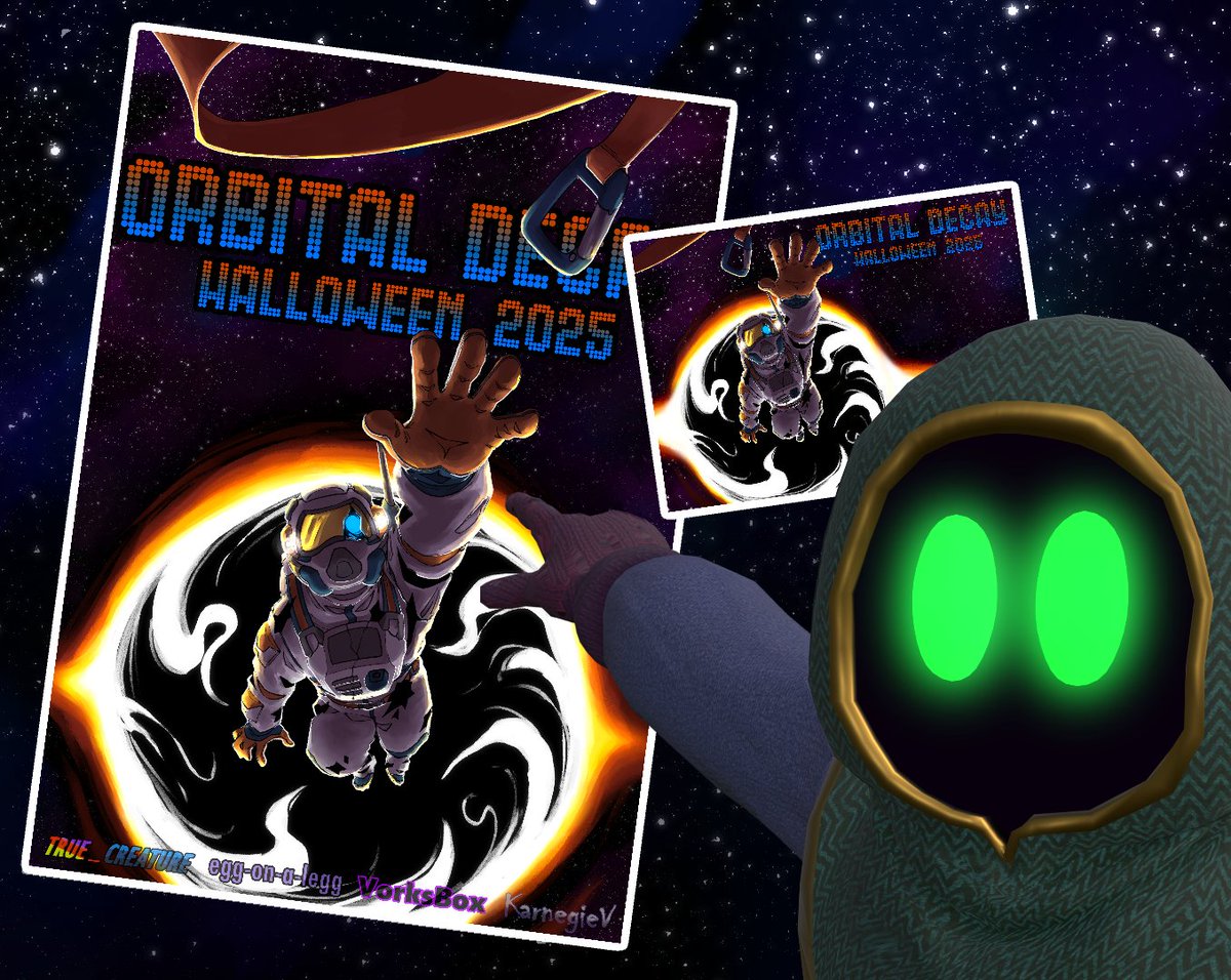 True_Creature's tweet image. WOWIE ZOWIE, the poster and postcard art is done, with 12/15 signed posters left for those who might want one

Also 8/10 of our 3D Printed, Hand Painted (by me) statues of my model this year are left👀