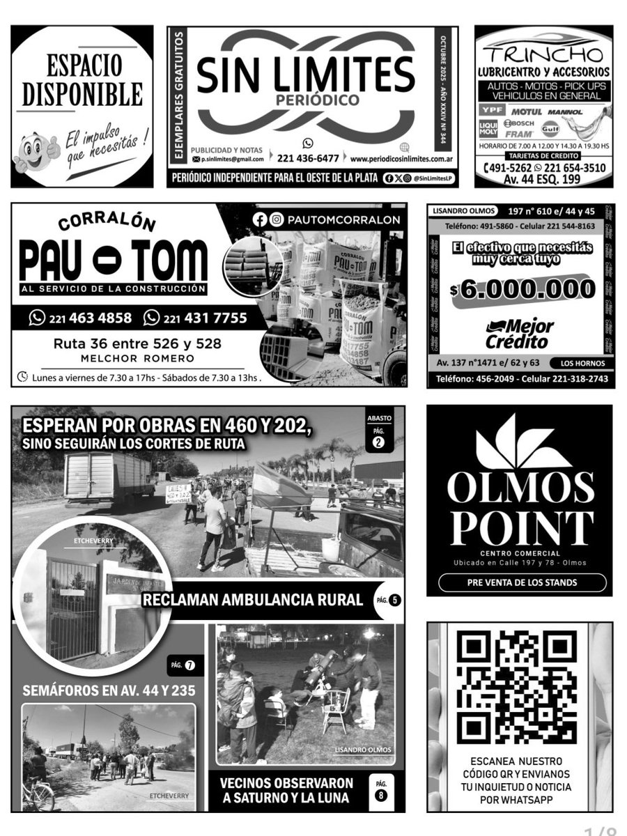 #SINLIMITES | Esta es la tapa de la edición impresa de octubre del Periódico Sin Límites.

En los próximos días encontrás la edición completa gratis, en el comercio de tu barrio.