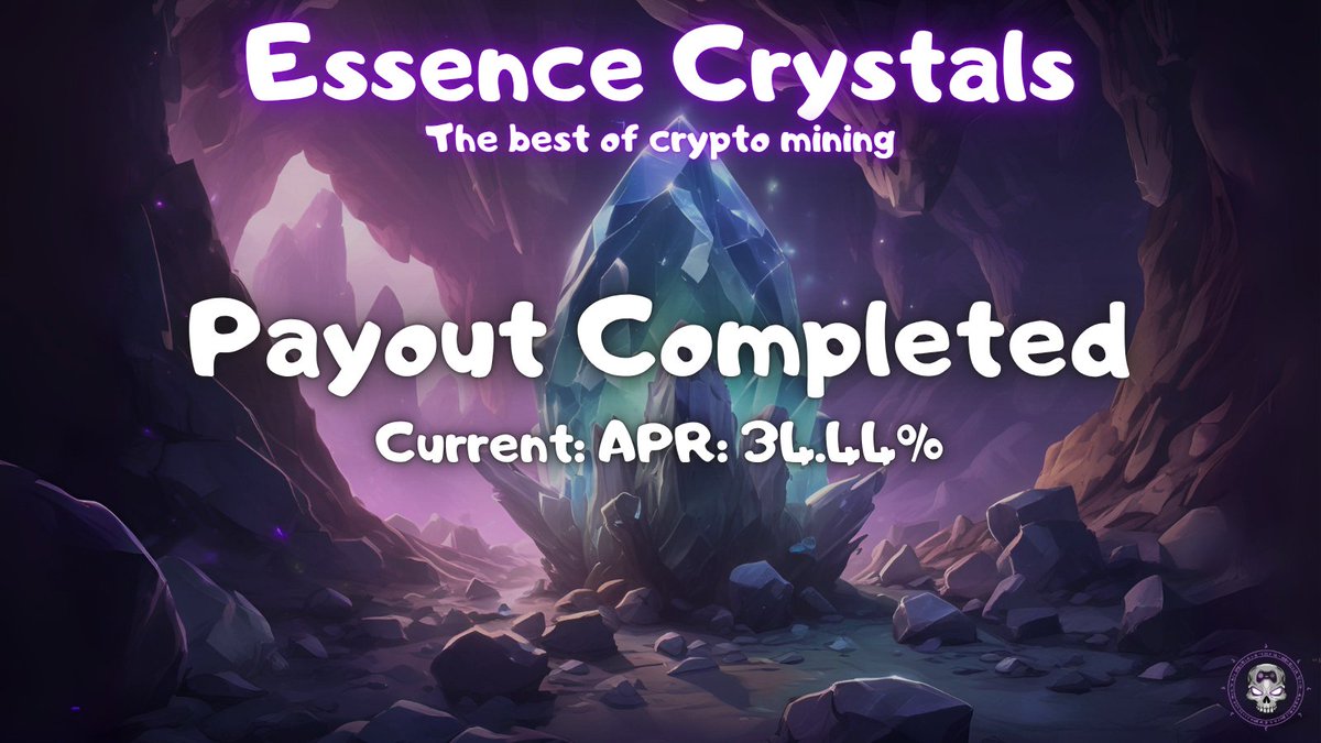 Another payout completed for our Essence Crystals holders!

We dream, we build and we deliver:
The APR  with this month's rewards is 34.44%!

This is the highest among crypto mining based NFTs!

Congratulation to all the holders:
It is good to be a Necro!