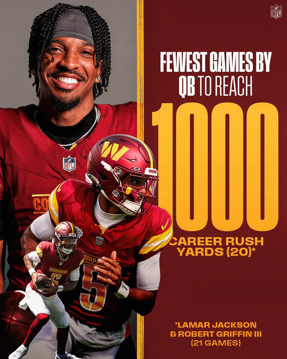 .<a href="/JayD__5/">Jayden Daniels</a> can move that ball 💪

CHIvsWAS– 8:15pm ET on ABC
Stream on <a href="/NFLPlus/">NFL+</a> and ESPN App