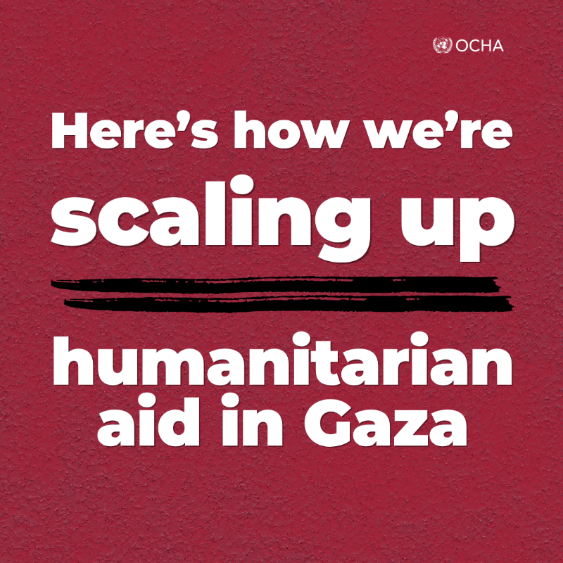 UNOCHA's tweet photo. Millions of Palestinians in #Gaza need life-saving aid.