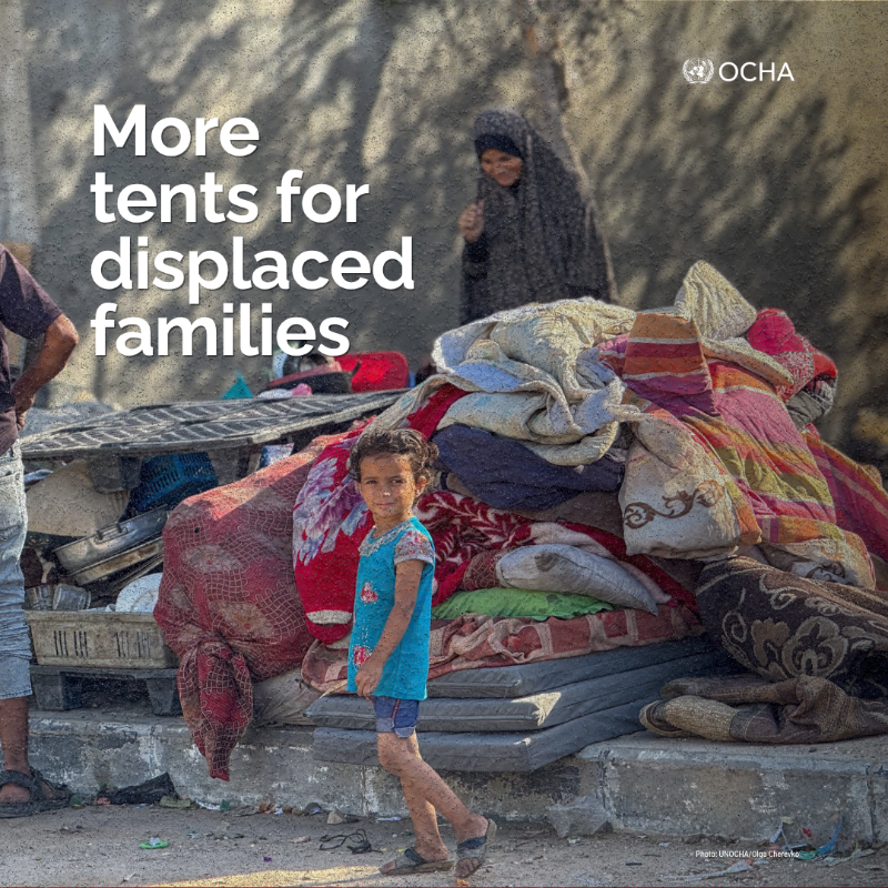 UNOCHA's tweet photo. Millions of Palestinians in #Gaza need life-saving aid.