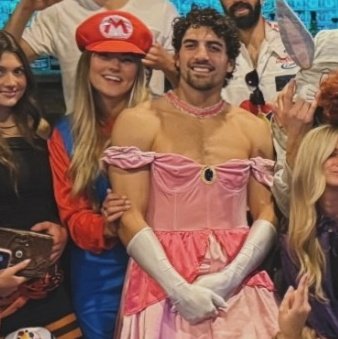 the concept of dressing up as mario and princess peach with your wife and ending up being the princess instead of the character who has the same name as you