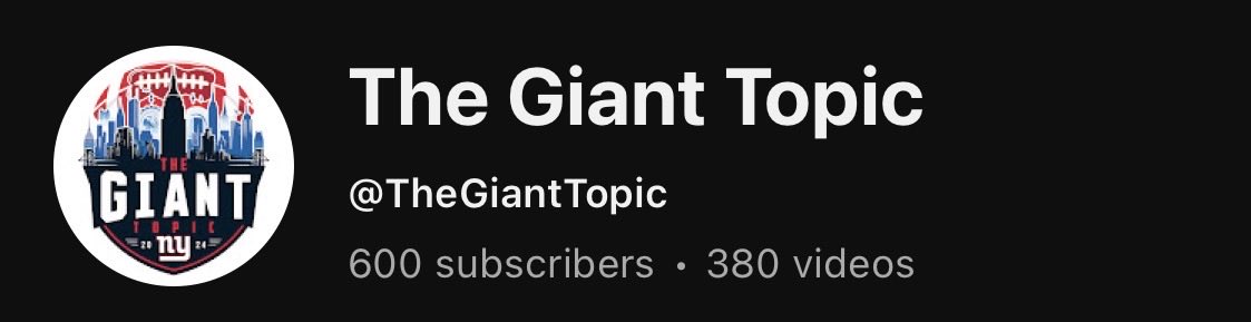 The Giant Topic (@thegianttopic) on Twitter photo Just realized we crossed 2.3K on here and 600 subscribers on our YouTube Channel! 🔥 
Thank you guys SO much for your constant support! Love yall like Daboll loves Dart 🙏🏾🥲 Just realized we crossed 2.3K on here and 600 subscribers on our YouTube Channel! 🔥 
Thank you guys SO much for your constant support! Love yall like Daboll loves Dart 🙏🏾🥲