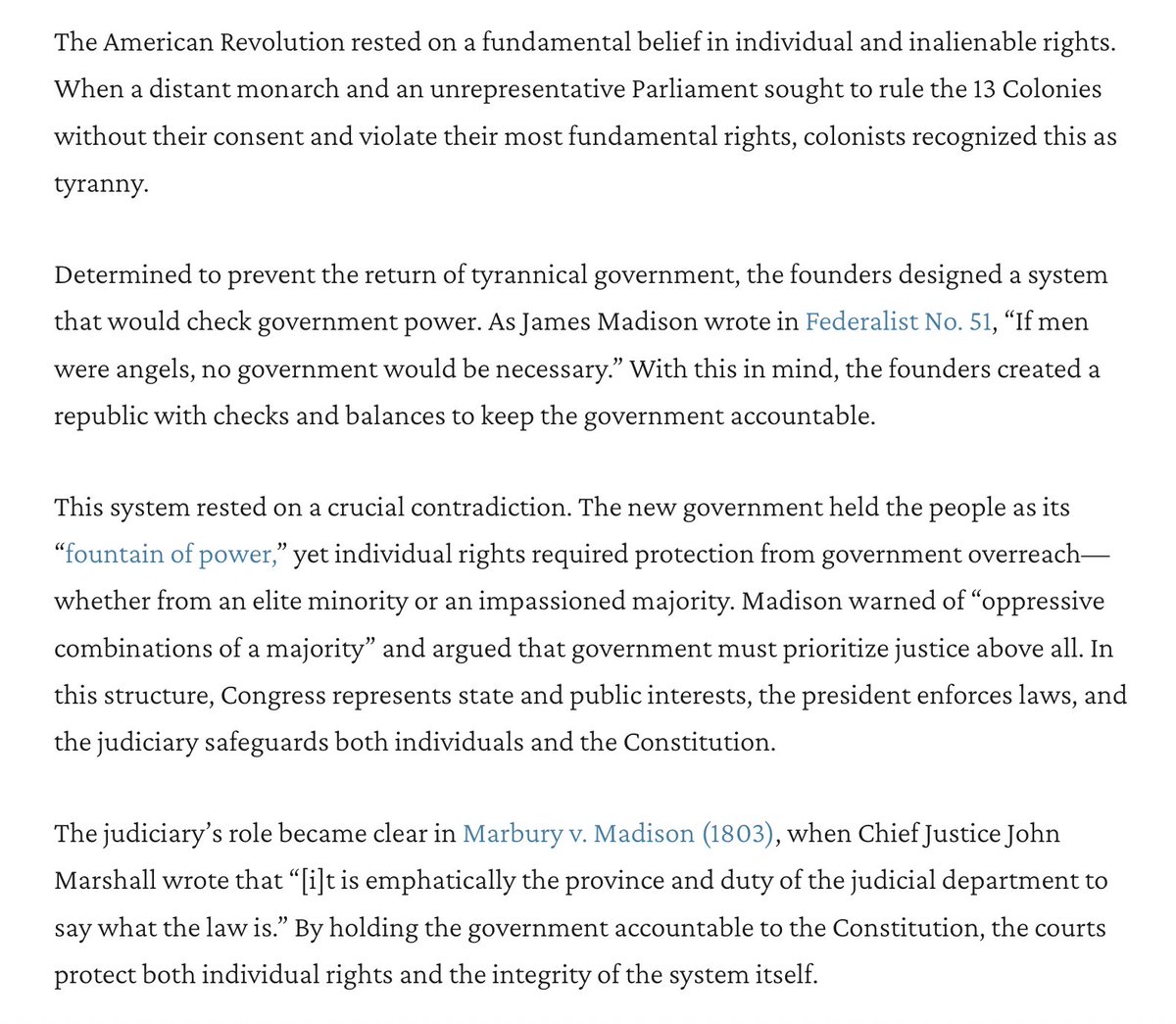 The American Revolution rested on a fundamental belief in individual and inalienable rights. When a distant monarch and an unrepresentative Parliament sought to rule the 13 Colonies without their consent and violate their most fundamental rights, colonists recognized this as