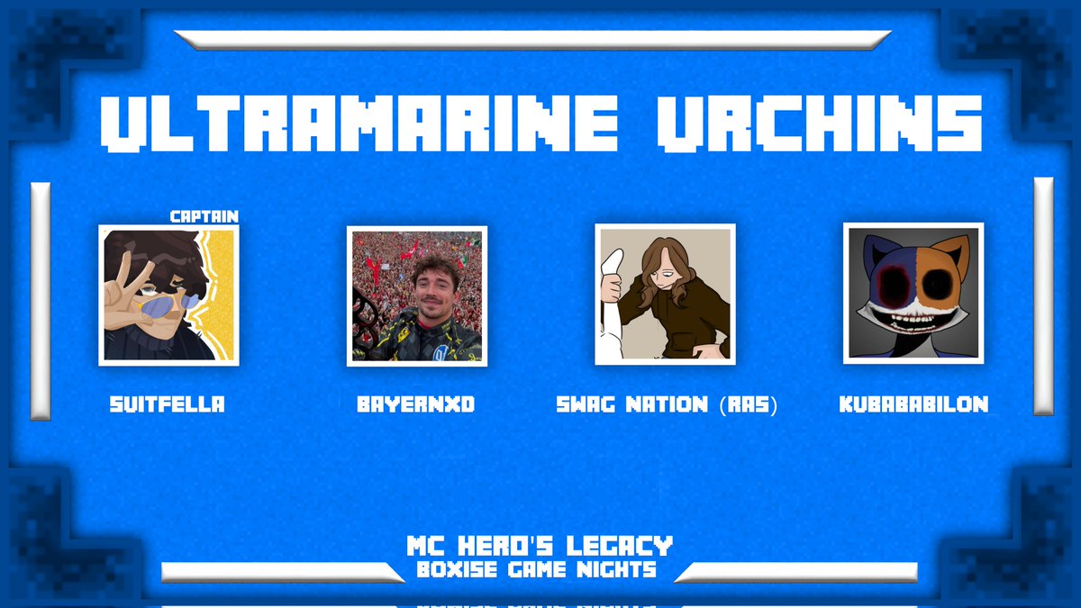 Sub already what 
<a href="/SuitFella/">Suit</a> will be stepping in for Jman on the blue team

Watch This team on the 18th on October at 3 30 pm est