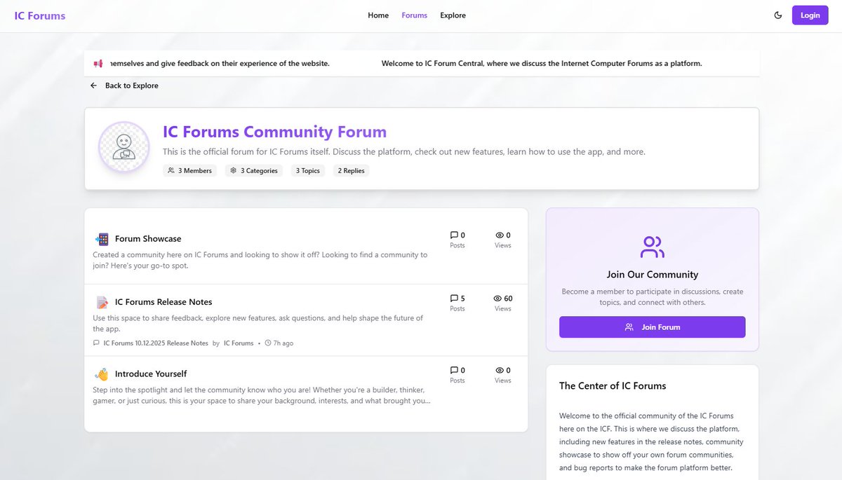 icpforums's tweet image. #ICForums allows you to build communities like this effortlessly, and then customize them to your liking, all fully on-chain, on the #InternetComputer.

Check us out: ic-forums-jog.caffeine.xyz